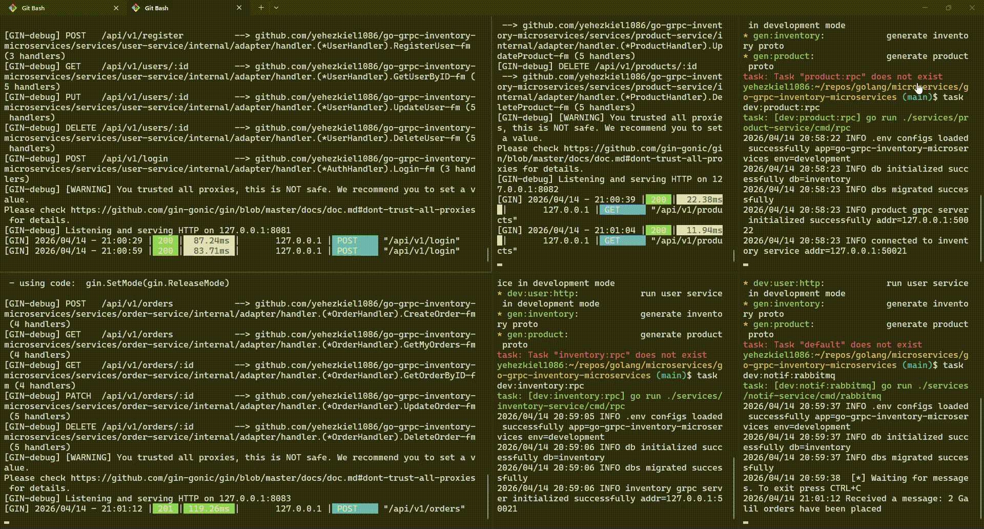 Go gRPC Inventory Microservices