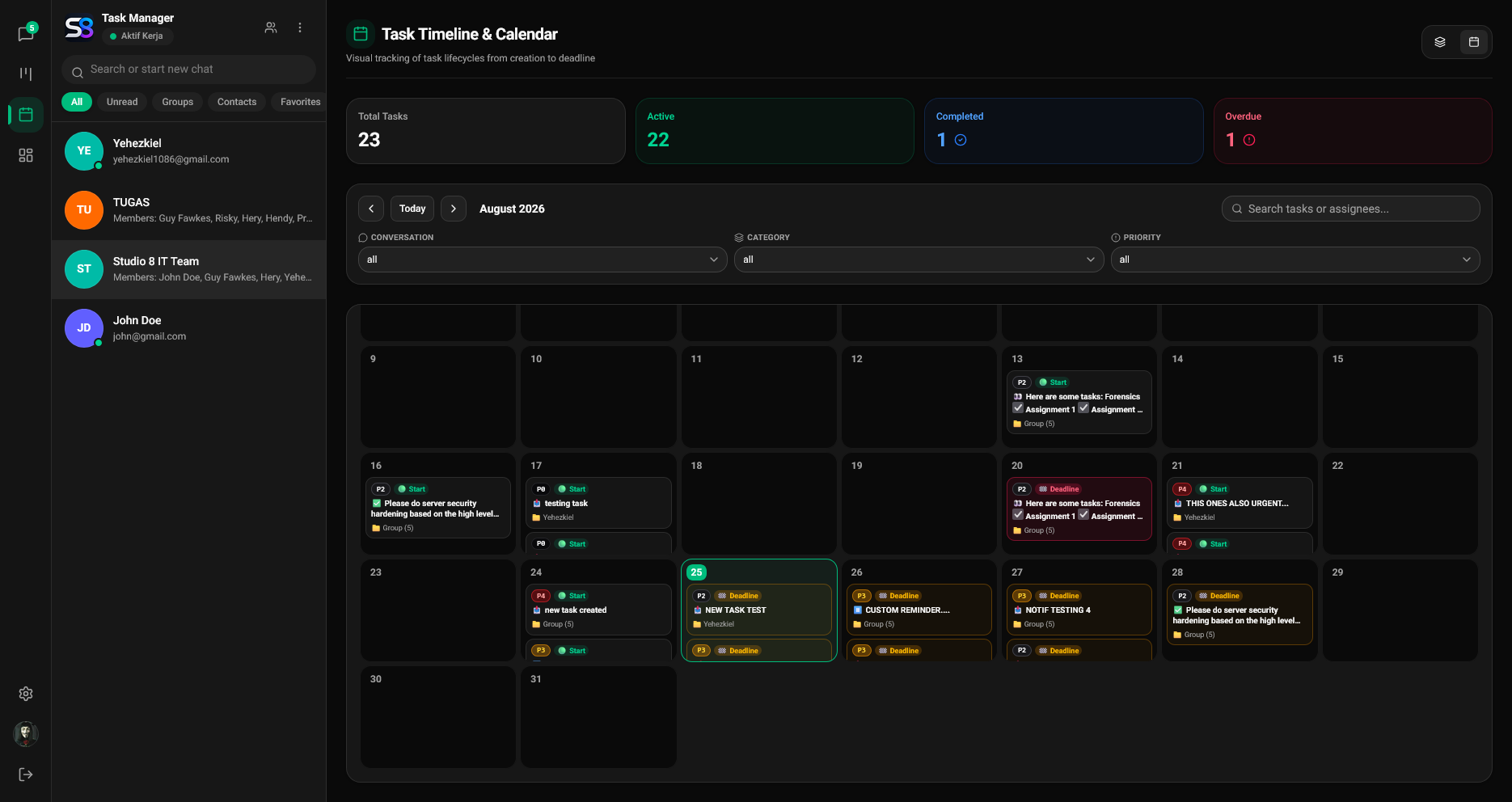 S8 Calendar